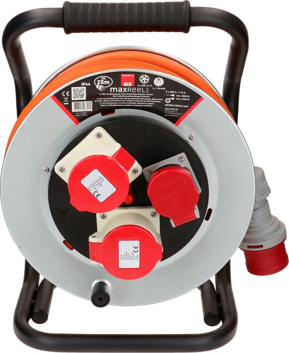 Actual product image Max Hauri maxReel steel cable reel IP44 2x CEE16-5, 1x type 25 (25 m, 2.50 mm²)