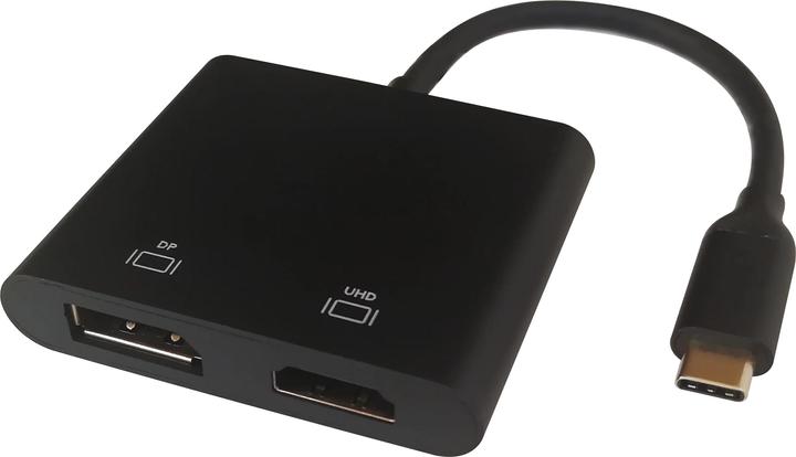 Productafbeelding Deltaco USB-C MST HUB, 2x 4K/60Hz, HDMI + DP (USB-C, 2 Havens)