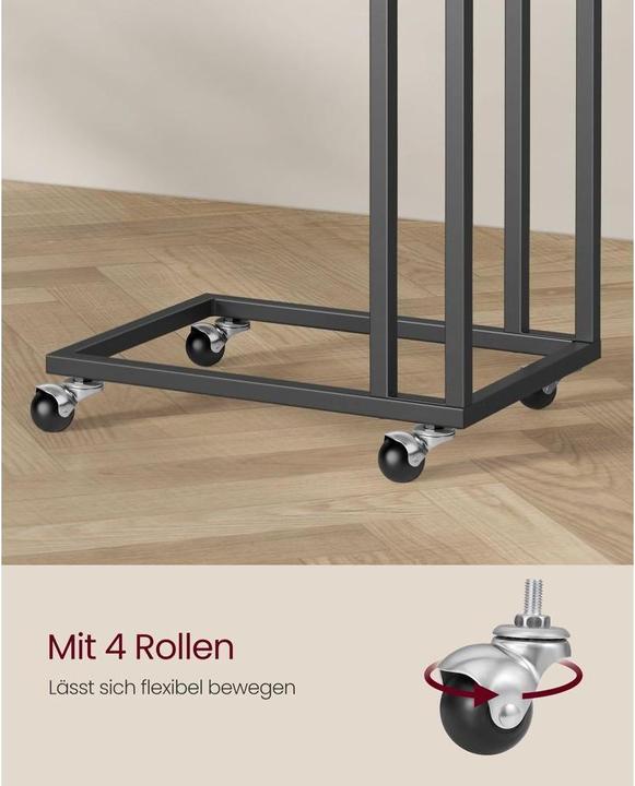 Image du produit Vasagle Beistelltisch mit Rollen 35 x 60 cm, Schwarz