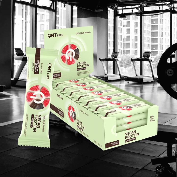Immagine prodotto QNT Vegan Protein Bar + L-Carnitine (Brownie al lampone, 28 pz., 1120 g)