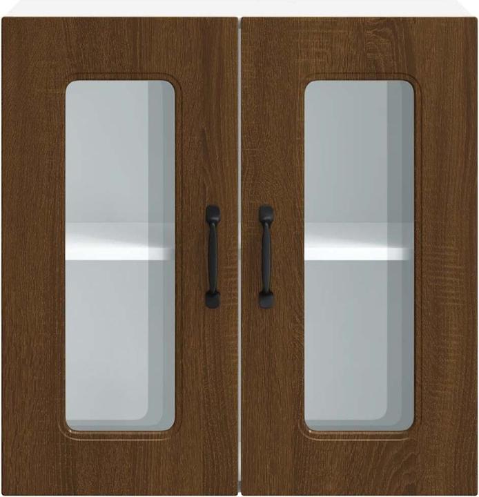 Image du produit VidaXL Armoire de cuisine suspendue avec porte vitrée Kalmar brun imitation chêne (60 x 31 x 60 cm)