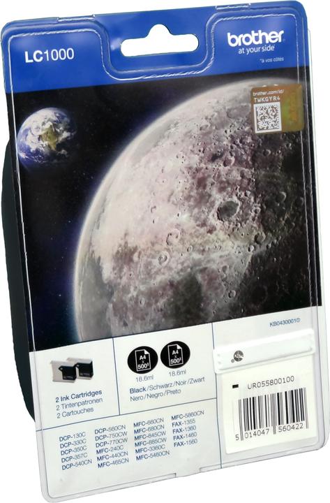 Immagine prodotto Brother LC-1000BKBP2DR 2 X BK (FC)