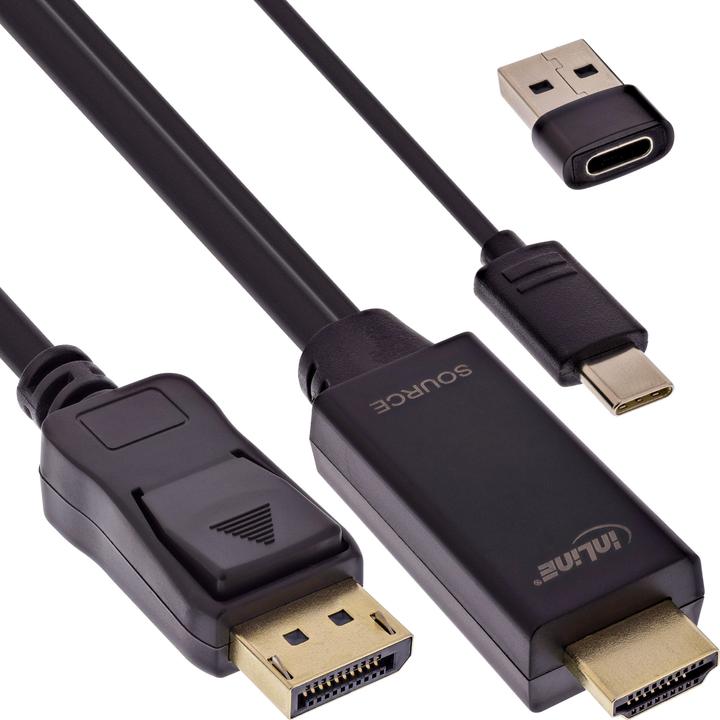Produktbild InLine HDMI zu DisplayPort Konverter Kabel, 4K/60Hz, schwarz, 1m (1.50 m)
