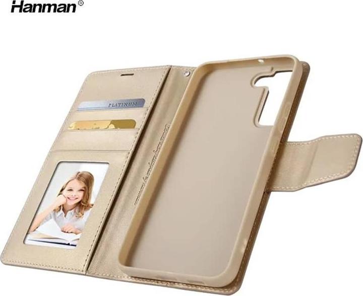 Actual product image Hanman Samsung Galaxy S10 Lite - Mill flip case with 3 card slots, gold (Samsung Galaxy S10 Lite)