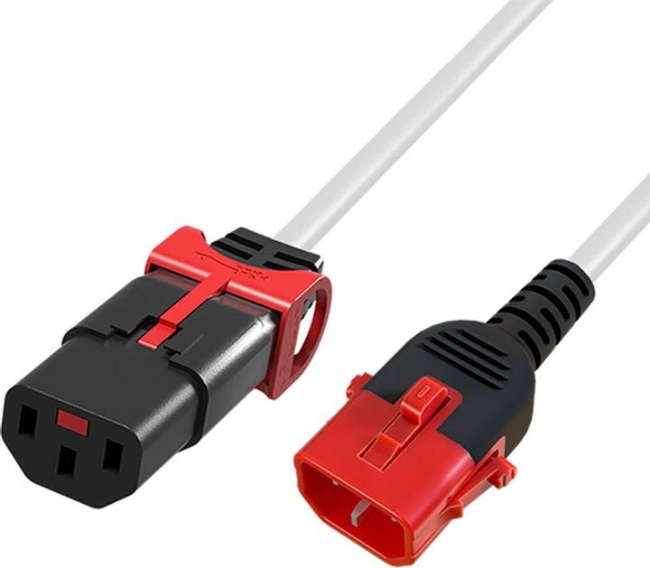 Actual product image Powercord C13 - C14 Dual IEC LOCK white 0.5 m (0.50 m)