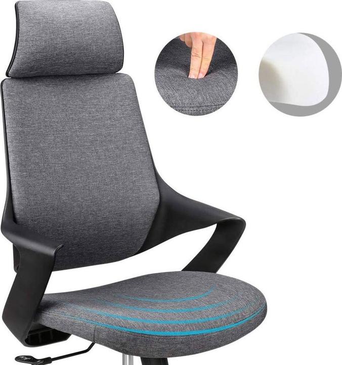 Immagine prodotto Techly Sedia per Ufficio con Schienale Alto Design Moderno Grigio