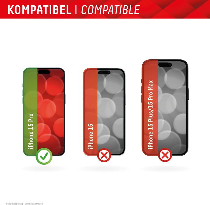 Produktbild Displex Real Glass, 2D Panzerglas + Handyhülle (1 Stück, Apple iPhone 15 Pro)