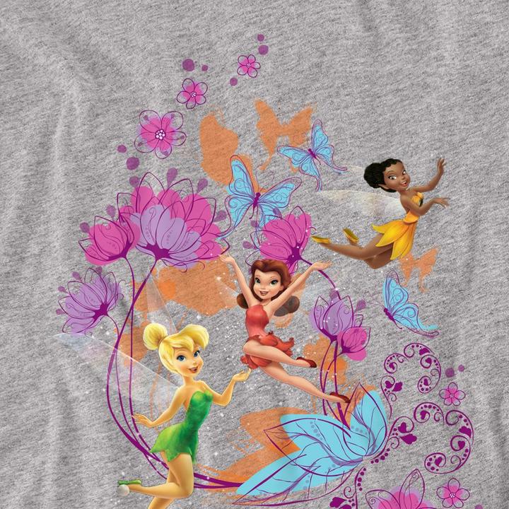 Actual product image Disney Interactive Studios Unisex Adult And Butterflies Tinker Bell & Rosetta T-Shirt (XL)