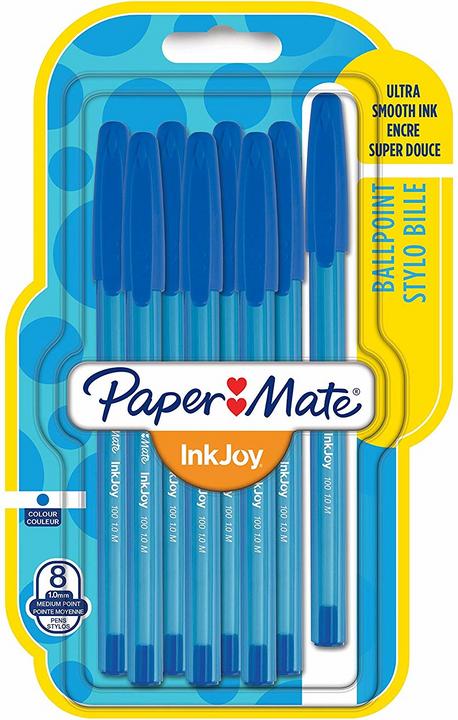 Produktbild Paper Mate Kugelschreiber InkJoy 100 Kappe M (Blau, 8 x)