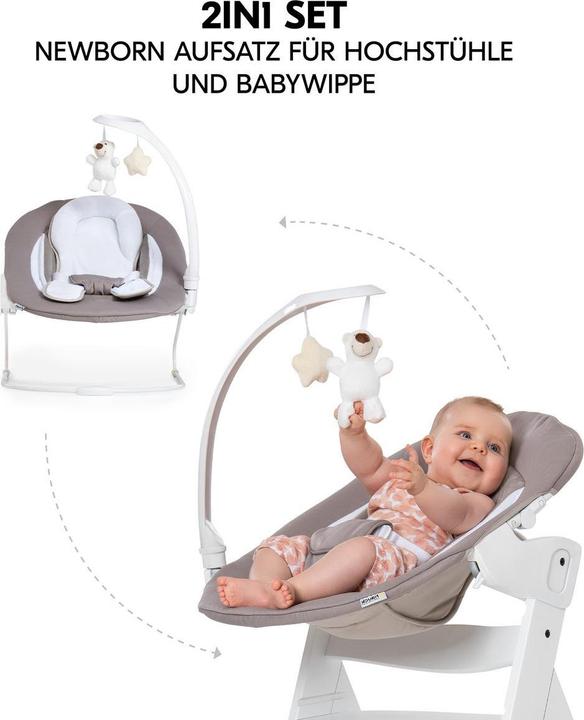 Actual product image Hauck Hochstühle Alpha Plus Black 4-tlg. Newborn Set Deluxe (Highchair)