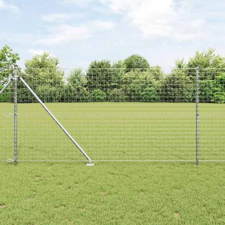 Immagine prodotto VidaXL Paletti per recinzione con punta 52 pezzi Ø32 mm 140 cm in acciaio zincato