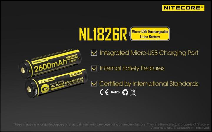 Immagine prodotto Nitecore 18650 USB Akku 2600mAh NL1826r