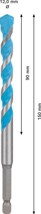 Immagine prodotto Bosch Professional Zubehör Trapano Expert HEX-9 MultiConstruction, 12 x 90 x 150 mm (12 millimetri)