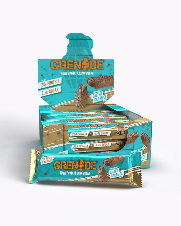 Produktbild Grenade Carb Killa Chocolate Chip Salted Caramel Proteinriegel (12x60g) (Caramel, Schokolade, Nougat, 12 Stk., 810 g)