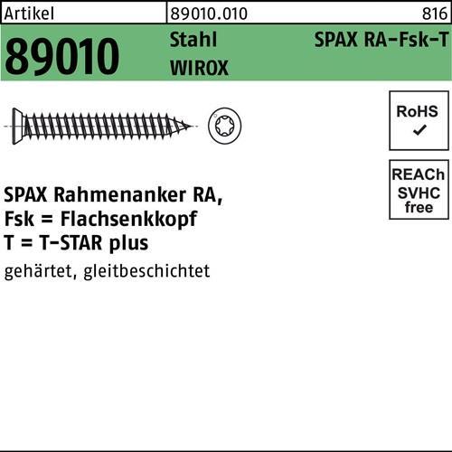 Label énergétique Spax Ancrages de châssis à tête fraisée plate ®-RA (100 Vis par pièce)