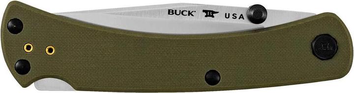 Actual product image Buck 110 SLIM PRO TRX, green, S30V steel, stainless, Back Lock, G10 handle, Tip Up pocket clip (9.50 cm)
