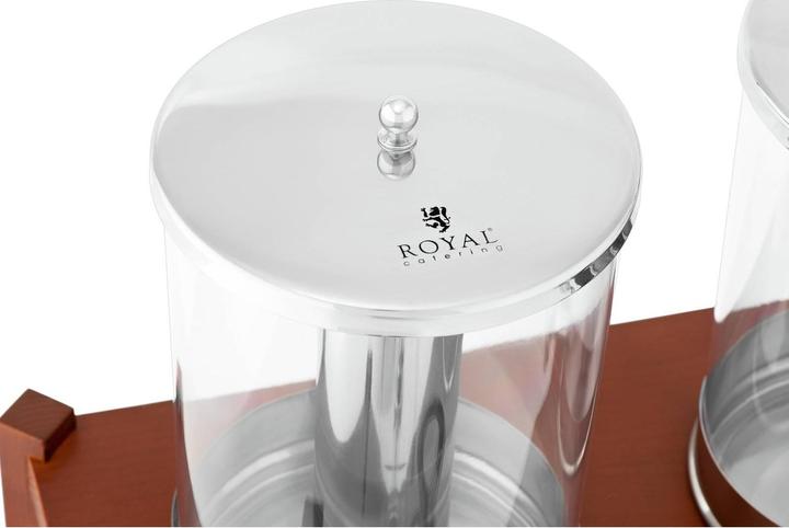 Actual product image Royal Catering Saftspender 2 x 7 L Saftdispenser Gastro Getränkespender Holzrahmen Zapfhahn