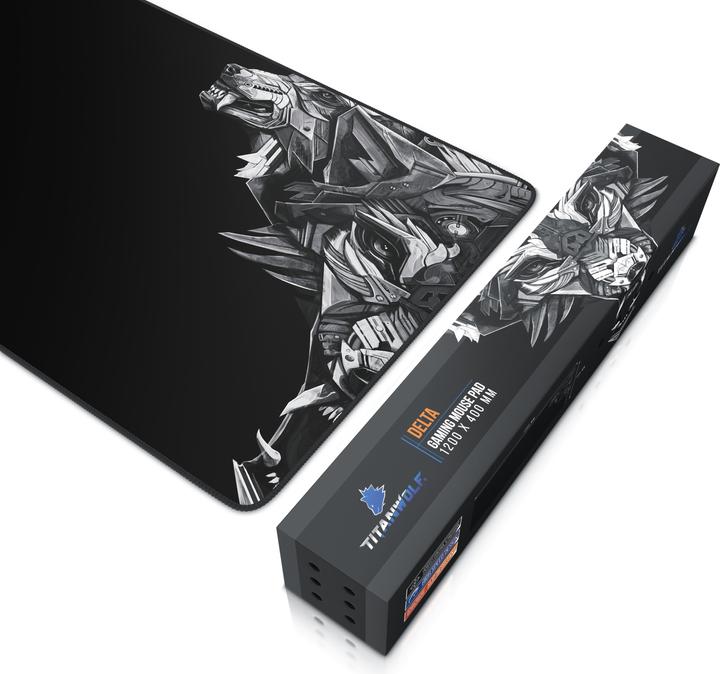 Produktbild Titanwolf Gaming Mauspad, XXXL Speed Mausmatte 1200 x 400 mm, Geschwindigkeit & Präzision, Delta (3XL)
