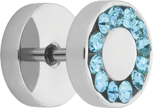 Immagine prodotto Star Piercing Fake Plug High Polished mit Swarovski Kristall aqua (senza ottone, Acciaio chirurgico 316L)