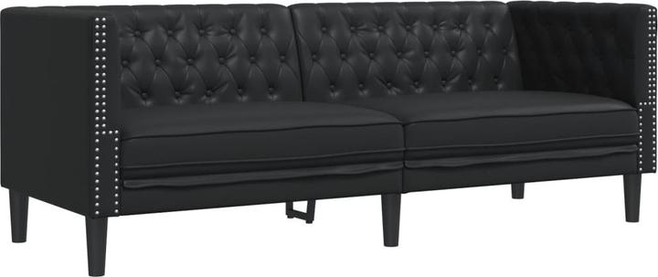 Produktbild VidaXL Chesterfield Sofa 3-Sitzer Couch Sessel Polstersofa Schwarz Kunstleder (Chesterfield)