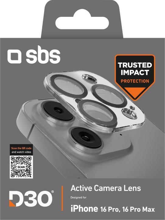 Actual product image SBS iPhone 16 Pro/iPhone 16 Pro Max camera glass, with D3O material (1 Piece, Apple iPhone 16 Pro Max)