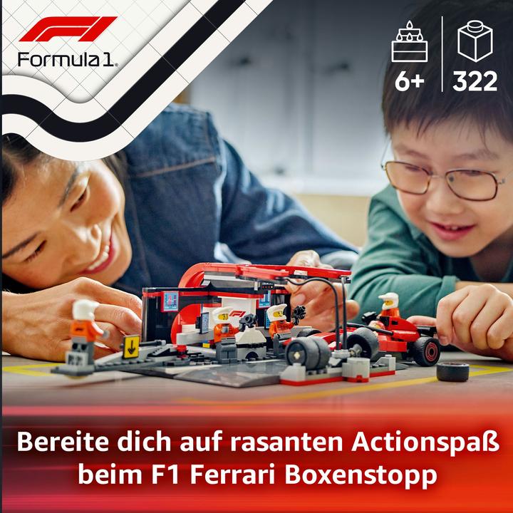 Produktbild LEGO F1 Boxenstopp mit Boxencrew und Ferrari Flitzer (60443, LEGO City)