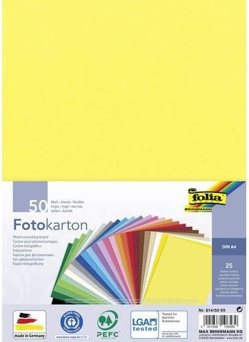 Immagine prodotto Folia Cartoncino fotografico, DIN A4, 300 g/mq, 25 colori assortiti (300 g/m², 50 x)