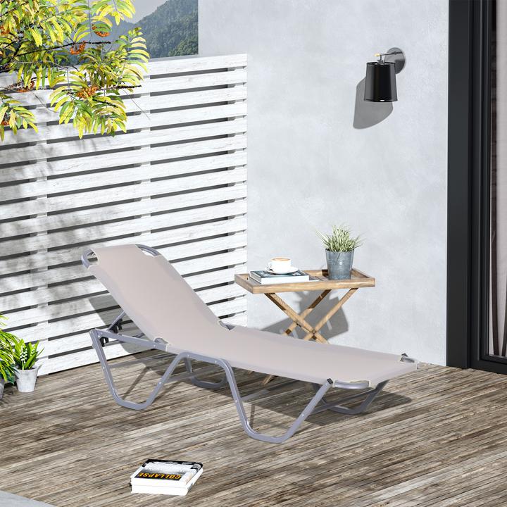 Immagine prodotto Outsunny Lettino prendisole con schienale regolabile (188 cm)