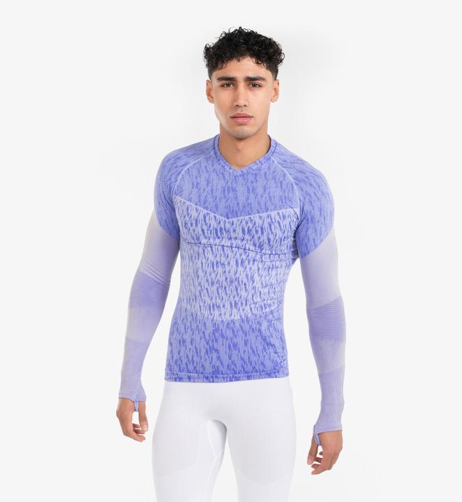 Image du produit Kipsta Maillot de football à manches longues homme/femme - Keepdry gris/violet (M)