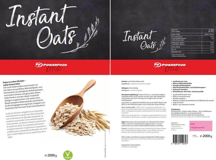 Actual product image PowerFood One Instant Oats (Oats, 1 pcs., 2000 g)