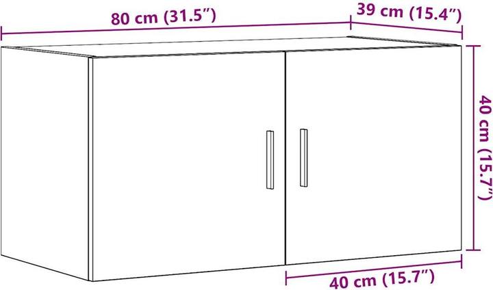 Image du produit VidaXL Wandschrank -Optik (80 x 39 x 40 cm)