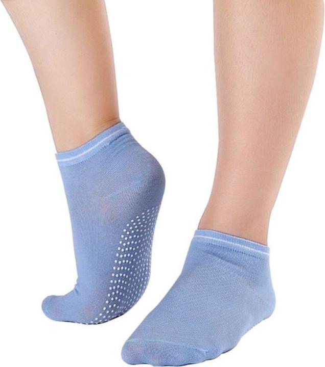 JTI Anti-Rutsch-Yoga-Socken - Blau (2er Pack, 35 - 39)