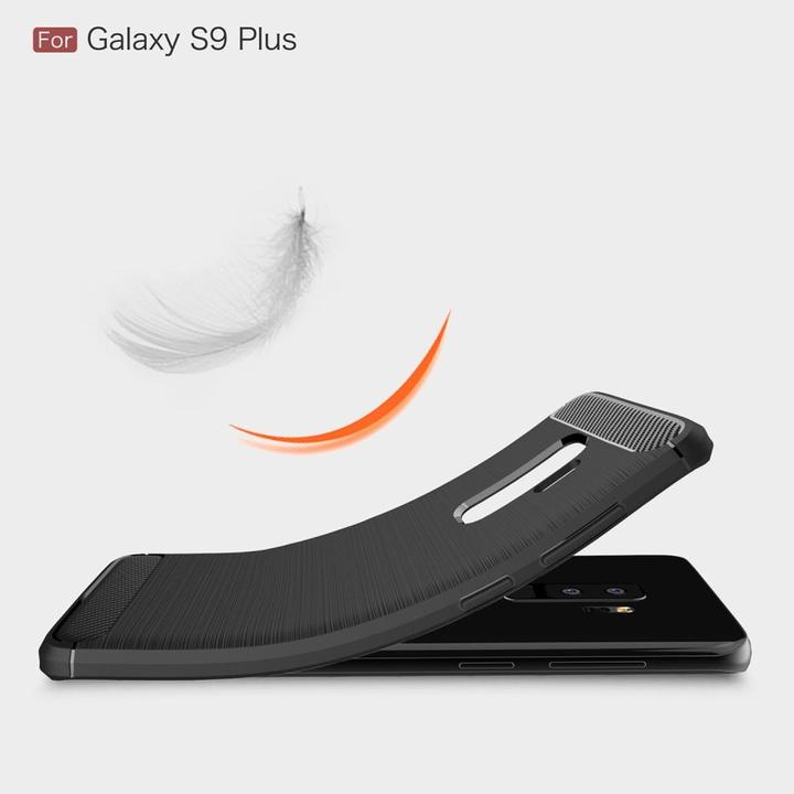 Produktbild König Design Hülle Handy Schutz für Samsung Galaxy S9 Plus Case Cover Bumper Carbon TPU Blau (Samsung Galaxy S9+)