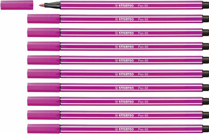 Image du produit STABILO Stylo feutre premium - Pen 68 - pack de 10 - rose (Fuchsia, 10 x)