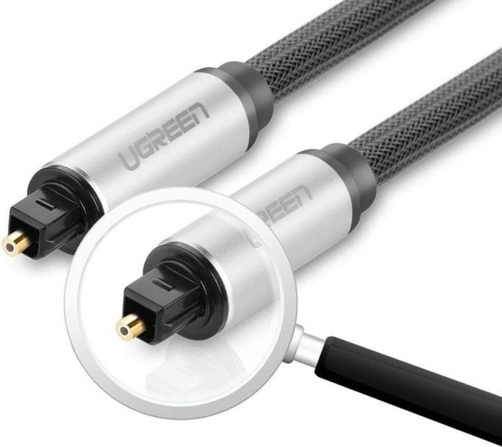 Produktbild Ugreen AV108 Toslink Audio optical cable, braided aluminium, 1.5m (grey) (1.50 m, TOSLINK)