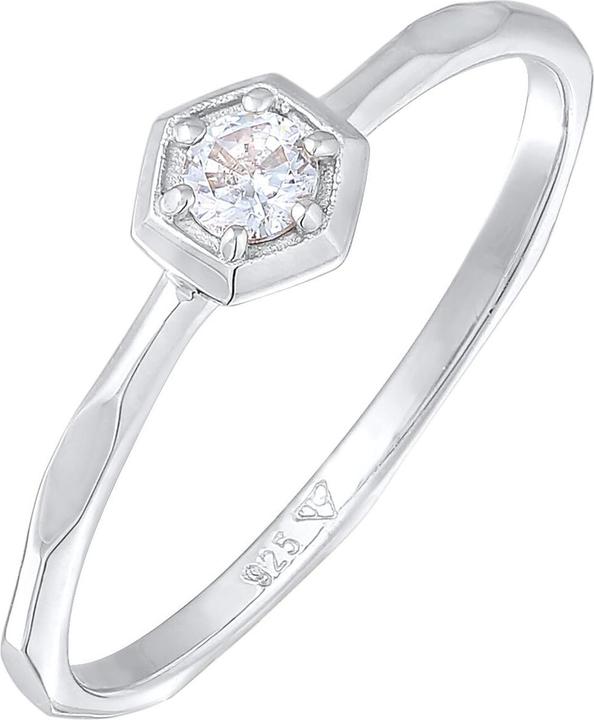Elli Kristall Ring, Verlobungsring (58, 925 Silber)