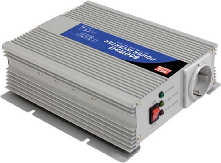 MeanWell DC-AC-WECHSELRICHTER - MODIFIZIERTE SINUSWELLE - 12 V - 600 W - SCHUTZKONTAKT-STECKDOS...