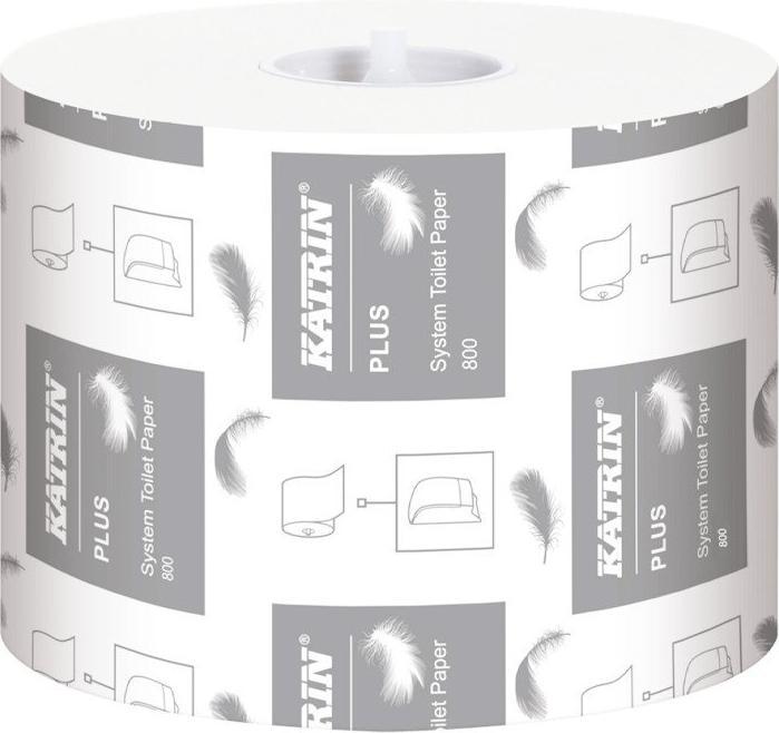 Produktbild Katrin Plus System Toilettenpapier, 2-lg, weiss, 800 Blatt, für Katrin-System Toilettenpapierspender (800 x)