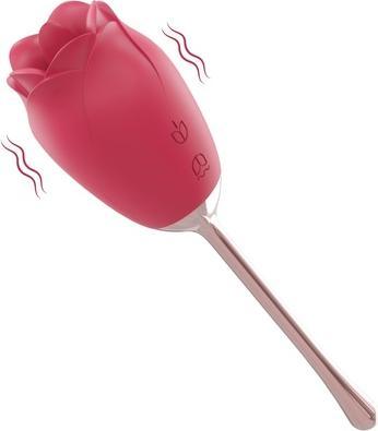 Immagine prodotto S-Hande Massaggiatore intimo a forma di rosa Succubus con 9 modalità di leccamento e vibrazione rosso