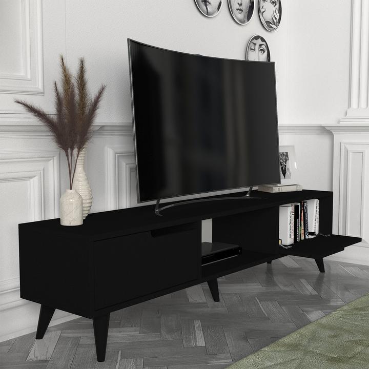 Produktbild En.Casa Fernsehschrank Kullila 160x35x40 cm Schwarz (160 x 35 x 40 cm)