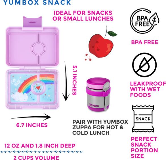 Actual product image Yumbox Snack S Lulu Purple Rainbow Lunch Box