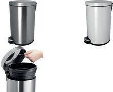 Produktbild Helit Tretabfalleimer the silent 25 x 40 cm (Ø x H) 12l Edelstahl/Kunststoff silber (12 l)
