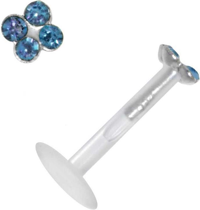 Bijouteria Piercing für Lippe/Tragus (Bioplast, Silber 925, Kristall)