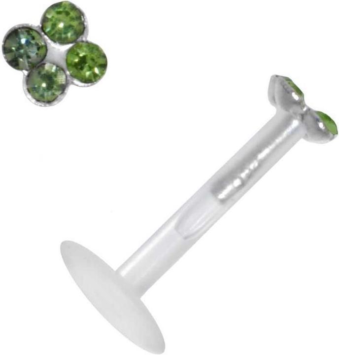 Image du produit Bijouteria Piercing pour lèvre/Tragus (Bioplastique, Argent 925, Cristallin)