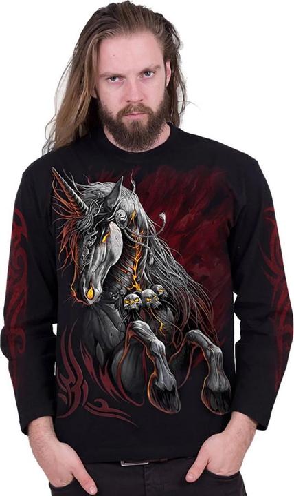 Actual product image Spiral Unisex Adult Infernal Unicorn Long-Sleeved T-Shirt (XL)