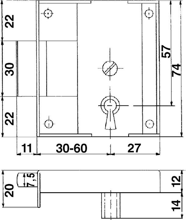 Actual product image Heusser Cabinet locks 2407 (Profile cylinder)
