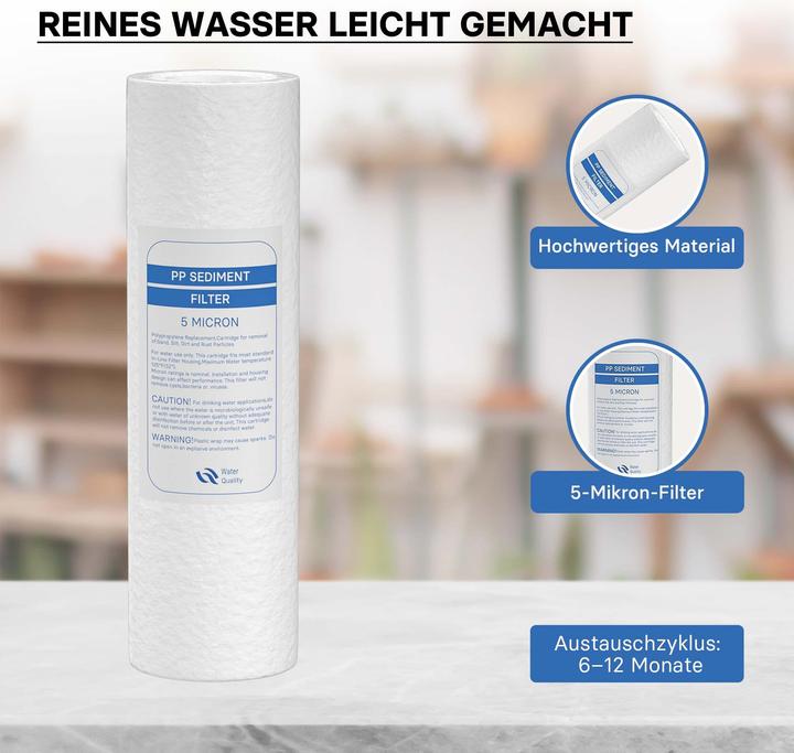 Immagine prodotto Naturewater 10Inch 254mm 5µ Filtro a sedimenti PP Depuratore d'acqua