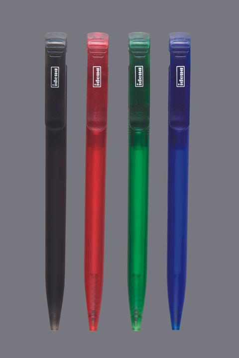 Actual product image Idena Retractable biros 4pcs,with large capacity refill,assorted (Multicoloured, 4 x)