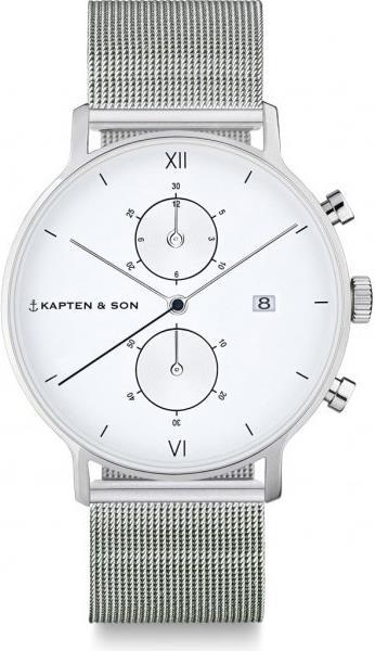 Produktbild Kapten & Son Chrono Silver Mesh (Analoguhr, 40 mm)