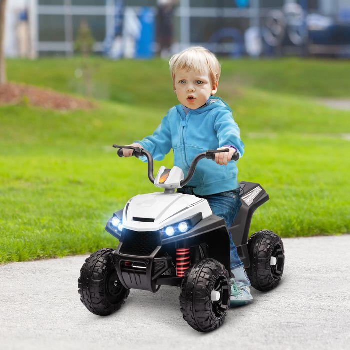 Produktbild Swisshandel24 Elektro Quad für Kinder 12V Kinderquad mit 4-Rad-Federung, MP3, 3-5 Jahre, 5 km/h, weiss (12 V)